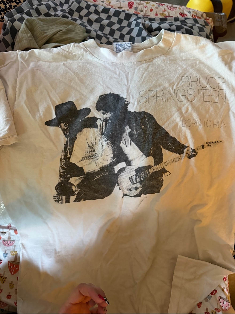 Vintage Band Graphic Tee - White Bruce Springsteen born to run T shirt